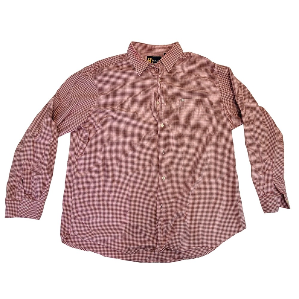 Nautica Jeans Company‎ Mens XL Red Gingham Check Button Down Shirt